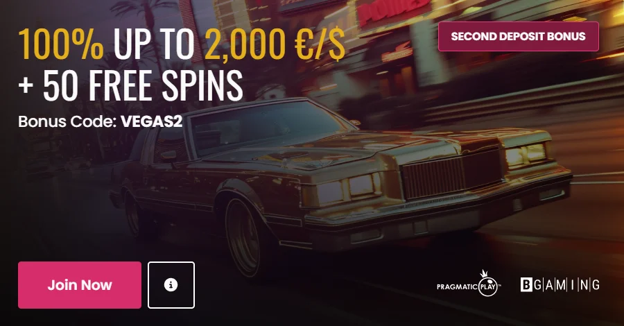 Second Deposit Bonus at VegasNow