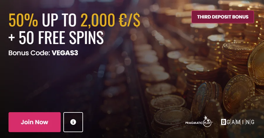 Third Deposit Bonus with Vegas Now Free Spins