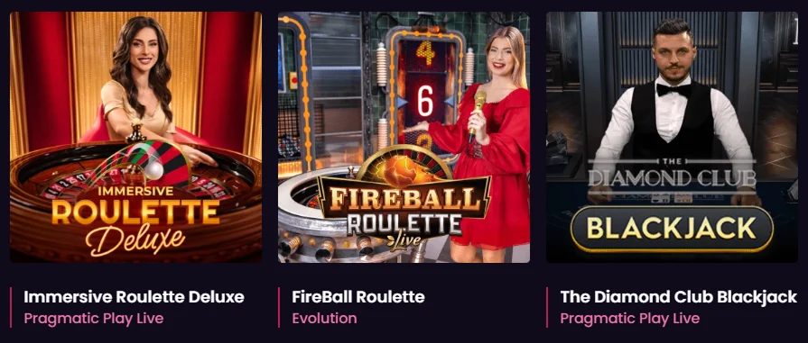 Live Dealer Games at Casino VegasNow 